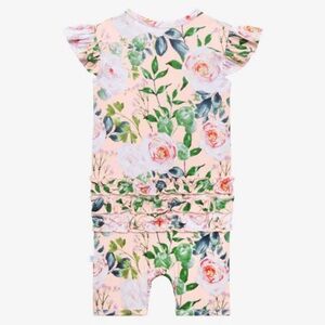 Posh Peanut Harper Ruffled Capsleeve Romper